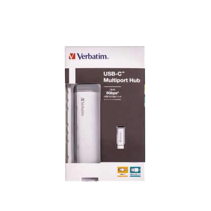 Hub multipuerto USB-C Verbatim Cuatro puertos USB 3.2 Gen 1 [49147]