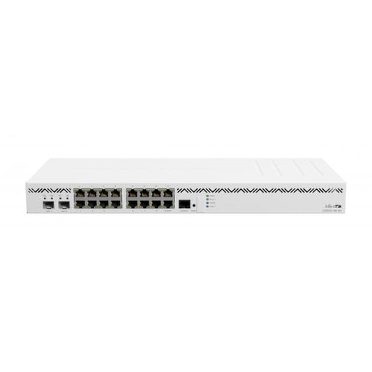 MikroTik Router with 16x Ethernet ports. two 10G SFP+cages. full-size USB and RJ-45 console port on the front panel. CCR2004-16G-2S+ [CCR2004-16G-2S+]