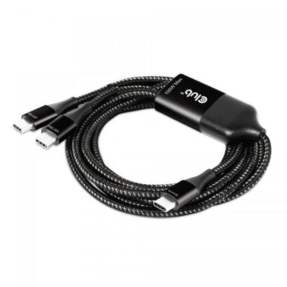 CLUB3D CAVO USB TYPE-C, Y charging to 2x USB Type-C max. 100W, 1.83m/6ft M/M [CAC-1527]