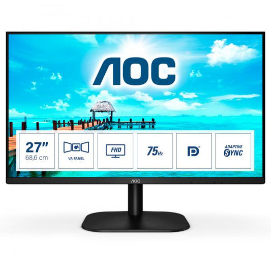 AOC MONITOR 27 LED VA 16:9 FHD 4MS 250 CDM, VGA/HDMI, MULTIMEDIALE [27B2QAM]