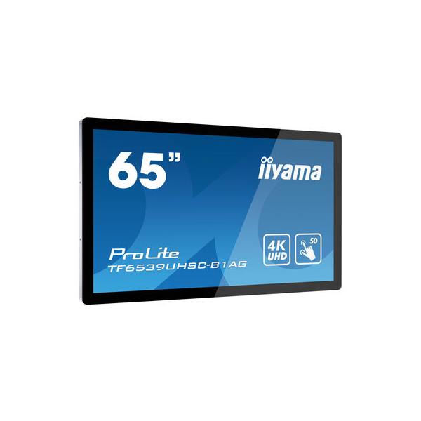 iiyama TF6539UHSC-B1AG visualizzatore di messaggi Pannello piatto interattivo 165,1 cm (65") LCD 500 cd/m 4K Ultra HD Nero Touch screen [TF6539UHSC-B1AG]