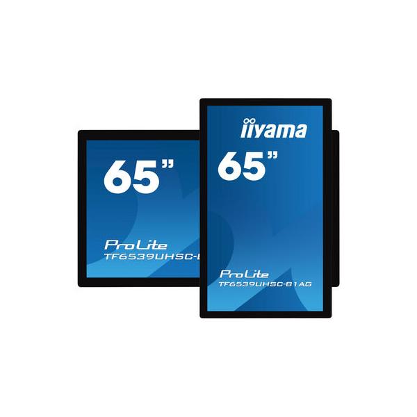 iiyama TF6539UHSC-B1AG visualizzatore di messaggi Pannello piatto interattivo 165,1 cm (65") LCD 500 cd/m 4K Ultra HD Nero Touch screen [TF6539UHSC-B1AG]