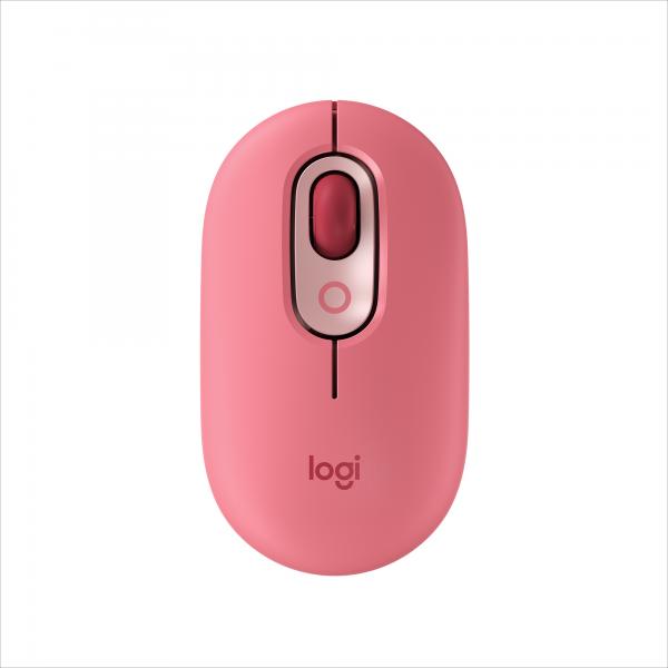 Logitech POP Mouse Wireless con Emoji personalizzabili, Tecnologia SilentTouch, Precisione e Velocità, Design Compatto, Bluetooth, USB, Multidispositivo, Compatibile OS - Heartbreaker [910-006548]