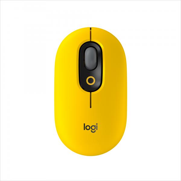 Logitech POP Mouse Wireless con Emoji personalizzabili, Tecnologia SilentTouch, Precisione e Velocità, Design Compatto, Bluetooth, USB, Multidispositivo, Compatibile OS - Blast [910-006546]