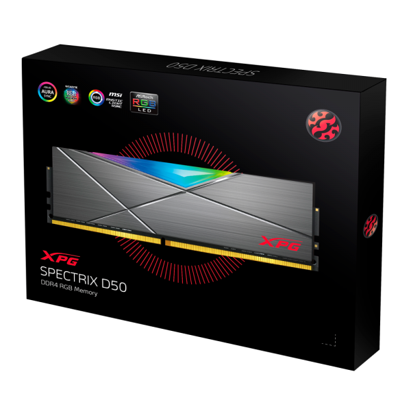 ADATA RAM GAMING XPG SPECTRIX D50G 16GB DDR4 3600MHZ RGB, CL18 [AX4U360016G18I-ST50]