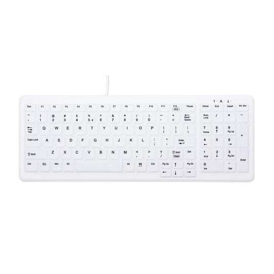 Cherry Hygiene Compact Keyboard with NumPad Sealed - Corded - QWERTY - White [AK-C7000F-U1-W/US]