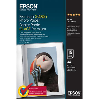 Epson Premium Glossy Photo Paper - A4 - 15 Fogli [C13S042155]