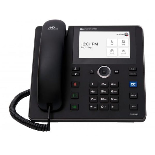 Audiocodes Teams C455HD IP-Phone PoE GbE black with integrated BT and Dual Band Wi-Fi TEAMS-C455HD-DBW [TEAMS-C455HD-DBW]