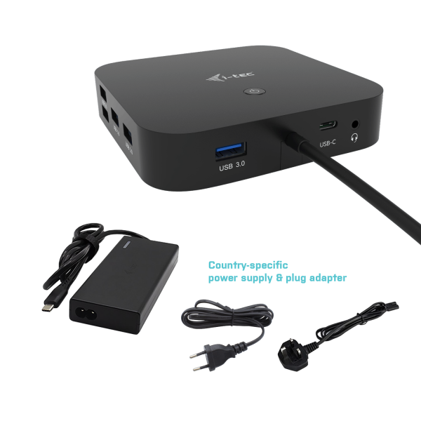 i-tec USB-C HDMI DP Docking Station with Power Delivery 65W + Universal Charger 77 W [C31HDMIDPDOCKPD65]