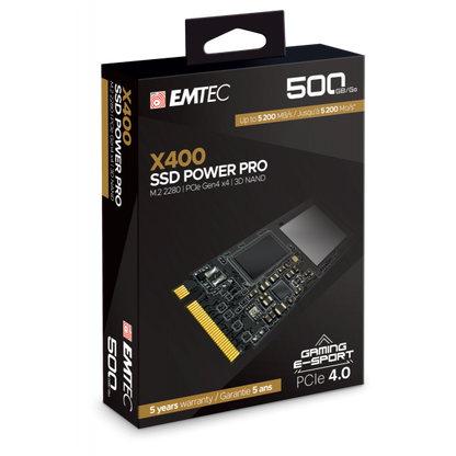 Emtec X400 M.2 500 GB PCI Express 4.0 3D NAND NVMe [ECSSD500GX400]