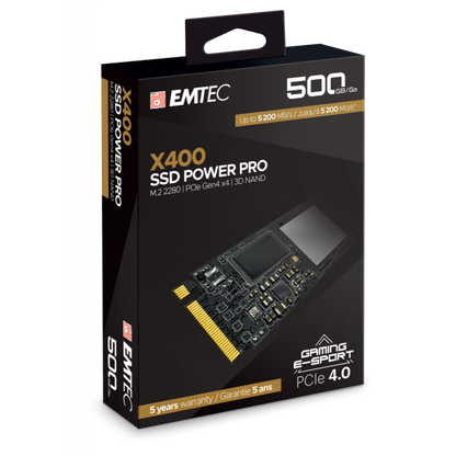 Emtec X400 M.2 500GB PCI Express 4.0 3D NAND NVMe [ECSSD500GX400] 