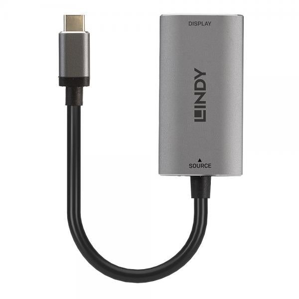 Lindy 43327 cavo e adattatore video 0,11 m USB tipo-C HDMI Nero, Grigio [LINDY43327]