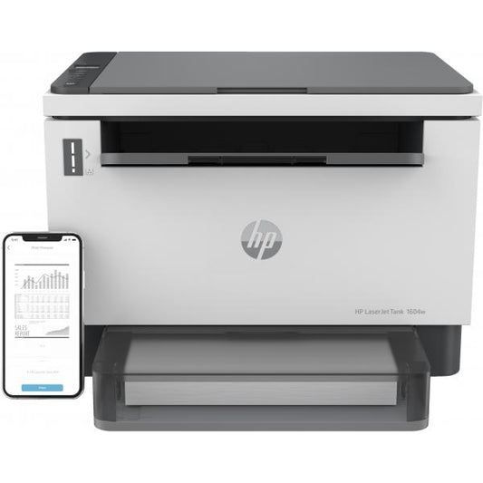 HP MULTIF. LASER A4 B/N, LASERJET TANK 1604w, 22PPM, USB/WIFI, 3 IN 1 [381L0A]