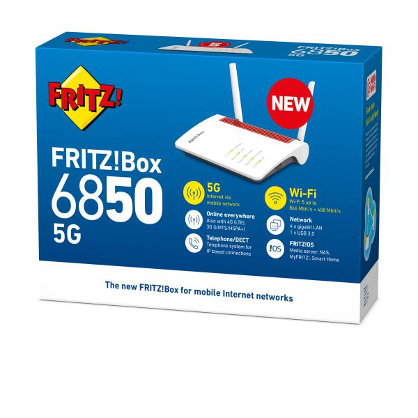 AVM FRITZ!Box 6850 5G, Modem Router Wireless 20002928 [20002928]