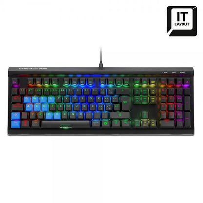 SHARKOON SKILLER SGK60 TECLADO MECÁNICO PARA JUEGOS, INTERRUPTOR KAILH BOX ROJO, DISEÑO ITA, RGB [SKILLER SGK60 RED] 