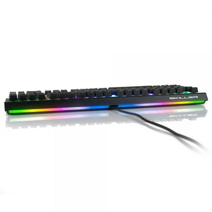 SHARKOON SKILLER SGK60 TECLADO MECÁNICO PARA JUEGOS, INTERRUPTOR KAILH BOX ROJO, DISEÑO ITA, RGB [SKILLER SGK60 RED] 