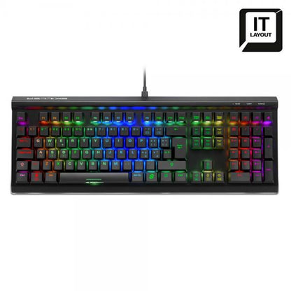 SHARKOON SKILLER SGK60 TECLADO MECÁNICO PARA JUEGOS, INTERRUPTOR KAILH BOX ROJO, DISEÑO ITA, RGB [SKILLER SGK60 RED] 