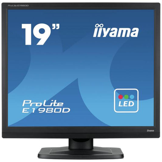 iiyama ProLite E1980D-B1 LED display 48.3 cm (19") 1280 x 1024 pixels XGA Black [E1980D-B1] 