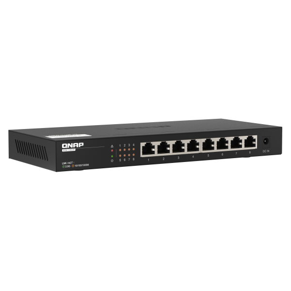 QNAP QSW-1108-8T switch di rete Non gestito 2.5G Ethernet (100/1000/2500) Nero [QSW-1108-8T]