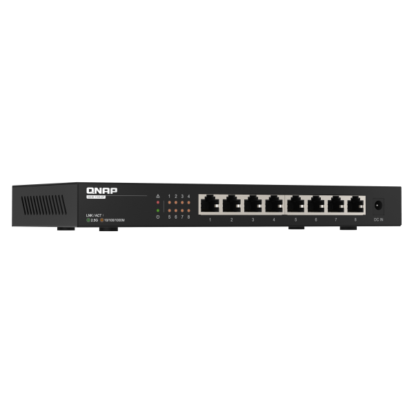 QNAP QSW-1108-8T switch di rete Non gestito 2.5G Ethernet (100/1000/2500) Nero [QSW-1108-8T]