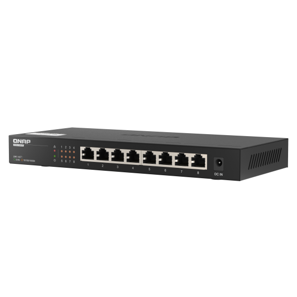 QNAP QSW-1108-8T switch di rete Non gestito 2.5G Ethernet (100/1000/2500) Nero [QSW-1108-8T]