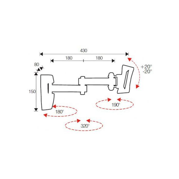 ITB AMOM06078 soporte de pared para TV 66 cm (26") Negro [OM06078]