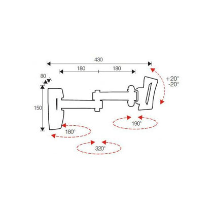 ITB AMOM06078 soporte de pared para TV 66 cm (26") Negro [OM06078]