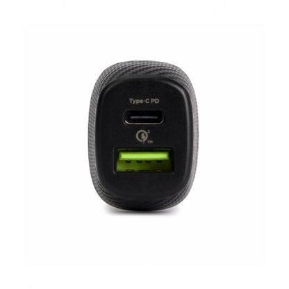 Vultech Caricatore da auto uscite USB Quick Charge 3.0 + Type-C Power Delivery 38W [CA-2QP]