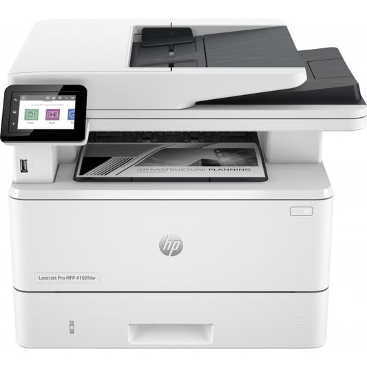 HP LaserJet Pro Stampante multifunzione 4102dw, Bianco e nero, Stampante per Piccole e medie imprese, Stampa, copia, scansione, wireless; idonea a Instant Ink; stampa da smartphone o tablet; Alimentatore automatico di documenti [2Z622F#B19]