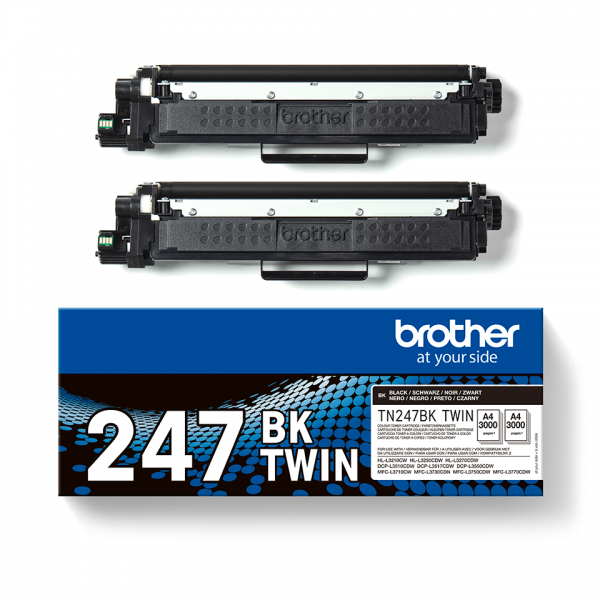 Brother TN-247BKTWIN cartucho de tóner 2uds Original Negro [TN247BKTWIN] 