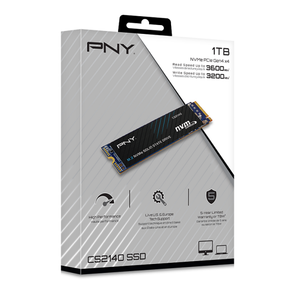 PNY CS2140 M.2 1000GB PCI Express 4.0 3D NAND NVMe [M280CS2140-1TB-RB] 