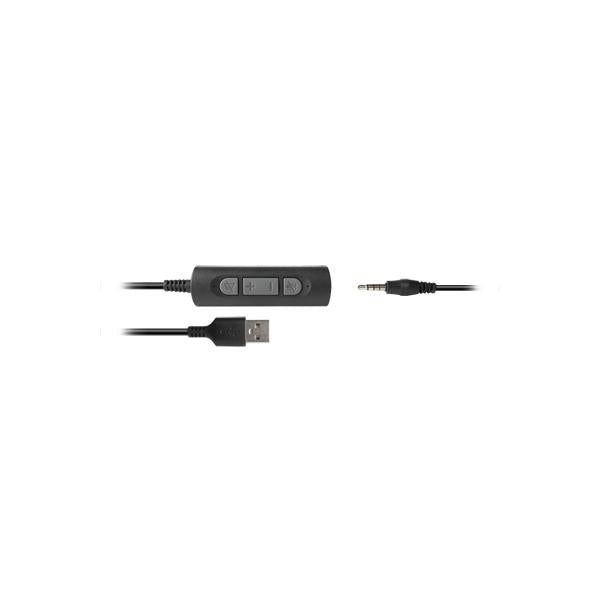 Hamlet HHEADM-UJM headphones and earphones Wired Overhead Office USB type A Black [HHEADM-UJM] 