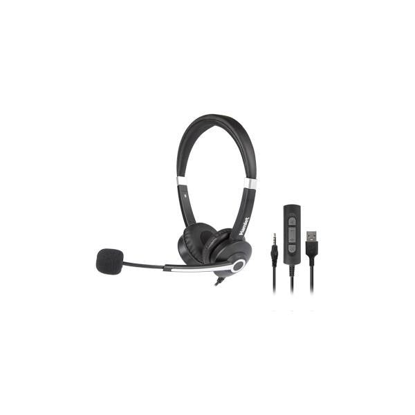 Hamlet HHEADM-UJS auriculares y cascos con cable Overhead Office USB tipo A Negro [HHEADM-UJS] 