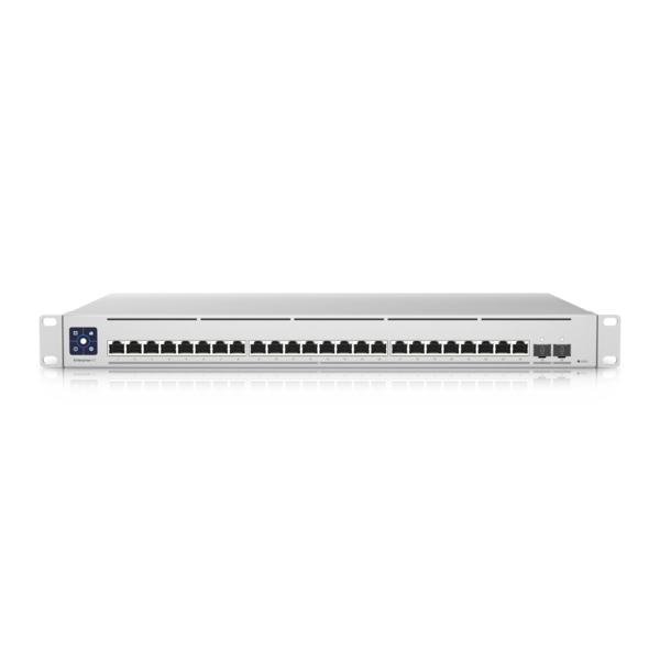 Ubiquiti - EnterpriseXG-24-EU - UniFi x24 10 Gigabit SFP+, x2 SFP28 ports L3 Switch, 1U 19-inch Rack-mountable Steel Case, DC power backup-ready USW-EnterpriseXG-24-EU [USW-EnterpriseXG-24-EU]