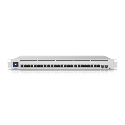 Ubiquiti - EnterpriseXG-24-EU - UniFi x24 10 Gigabit SFP+, x2 SFP28 ports L3 Switch, 1U 19-inch Rack-mountable Steel Case, DC power backup-ready USW-EnterpriseXG-24-EU [USW-EnterpriseXG-24-EU]