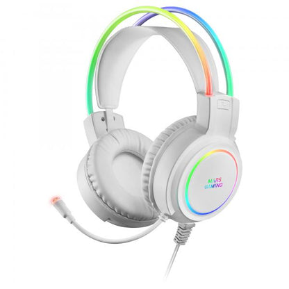 MARSGAMING GAMING CUFFIA+MIC MHRGB WHITE S.SPAZIALE 3D U-BASS LUCI PC/PS4/P [MHRGBW]