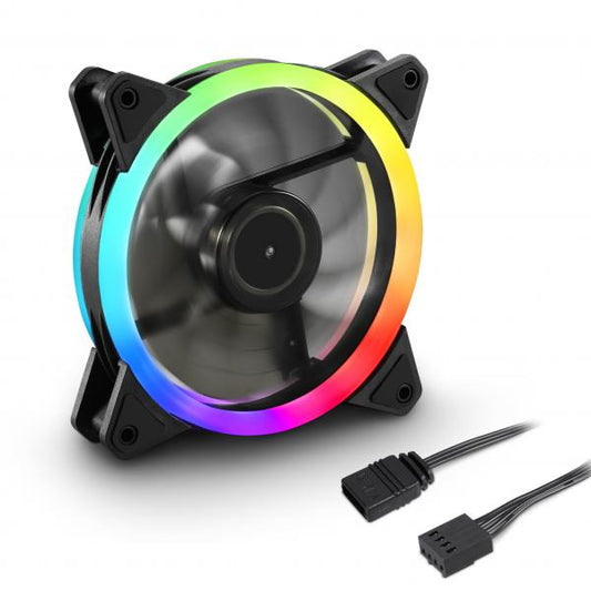 SHARKOON VENTOLA CASE SHARK BLADES PWM RGB RING FAN 120X120X25, PWM [SHARK BLADES PWM RGB]