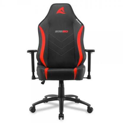 SHARKOON SEDIA GAMING SKILLER SGS20 IN PELLE SINTETICA SEDUTA E SCHIENALE IMBOTTITO NERO E ROSSO [SKILLER SGS20 BK/RED]