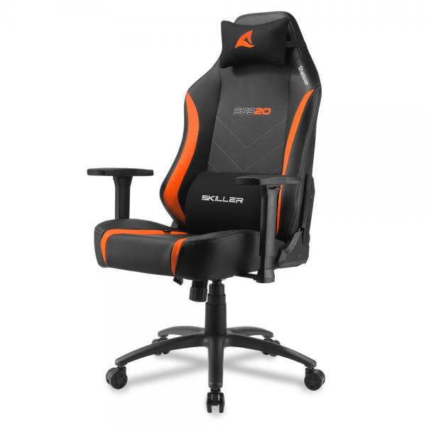 Sharkoon SKILLER SGS20 Asiento acolchado Respaldo acolchado [SKILLERSGS20BLACK/ORANGE] 