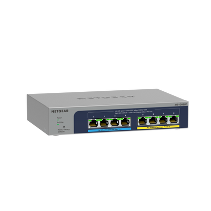 NETGEAR Switch administrado Ultra60 PoE++ de 8 puertos Multi-Gigabit (2.5G) Ethernet Plus L2/L3 2.5G Ethernet (100/1000/2500) Compatible con alimentación a través de Ethernet (PoE) Gris [MS108EUP-100EUS] 