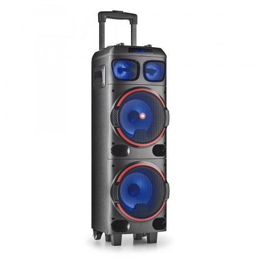 NGS BLUETOOTH DJ EQUIPMENT, 800W - TRANSPORTABLE ON WHEELS, MICRO SD, USB, A AUDIO INPUTS [WILDDUB1]