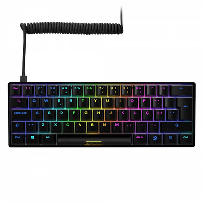 TECLADO MECÁNICO PARA JUEGOS SHARKOON SGK50 S4 SWITCH KAILH ROJO, DISEÑO ITA, NEGRO [SGK50 S4 BK] 