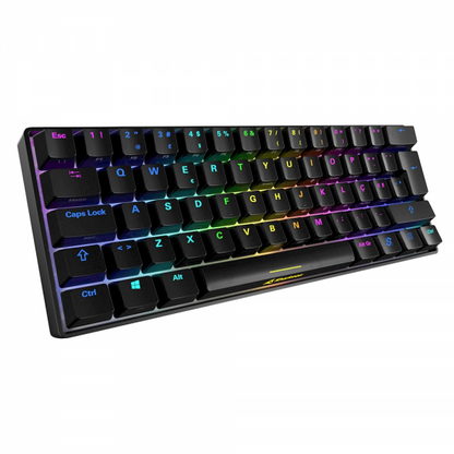 TECLADO MECÁNICO PARA JUEGOS SHARKOON SGK50 S4 SWITCH KAILH ROJO, DISEÑO ITA, NEGRO [SGK50 S4 BK] 