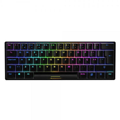 TECLADO MECÁNICO PARA JUEGOS SHARKOON SGK50 S4 SWITCH KAILH ROJO, DISEÑO ITA, NEGRO [SGK50 S4 BK] 