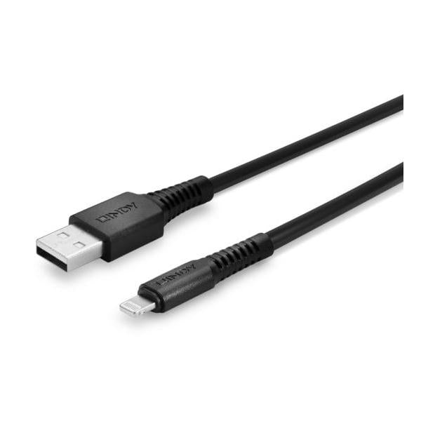 Lindy 31320 Cable Lightning 1 m Negro [LINDY31320]