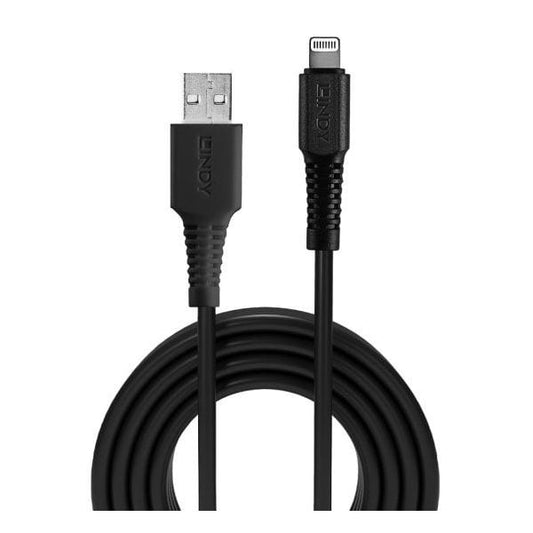 Lindy 31320 Cable Lightning 1 m Negro [LINDY31320]