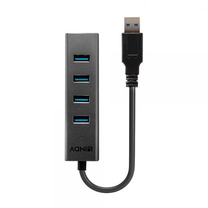 Lindy 43324 hub di interfaccia USB 3.2 Gen 1 (3.1 Gen 1) Type-A 5000 Mbit/s Nero [LINDY43324]