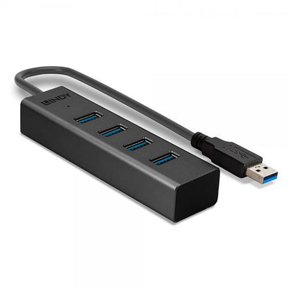 Lindy 43324 hub di interfaccia USB 3.2 Gen 1 (3.1 Gen 1) Type-A 5000 Mbit/s Nero [LINDY43324]