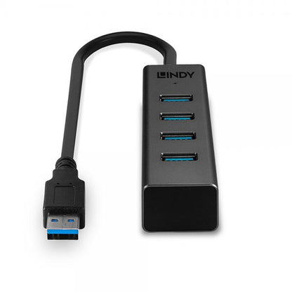 Lindy 43324 hub di interfaccia USB 3.2 Gen 1 (3.1 Gen 1) Type-A 5000 Mbit/s Nero [LINDY43324]