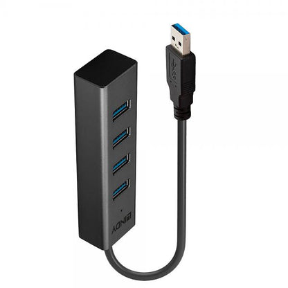 Lindy 43324 hub di interfaccia USB 3.2 Gen 1 (3.1 Gen 1) Type-A 5000 Mbit/s Nero [LINDY43324]